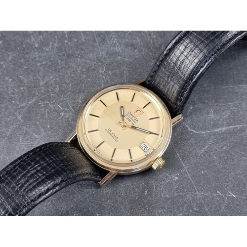 348 - A circa early 1970s Omega 'Electronic f300Hz De Ville' gold plated quartz wristwatch, 35mm, Ref. 198... 