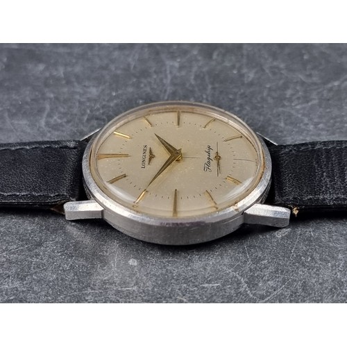 355 - A circa 1957 Longines 'Flagship' stainless steel manual wind wristwatch, 35mm, Ref. 102 2 1546, Cal.... 