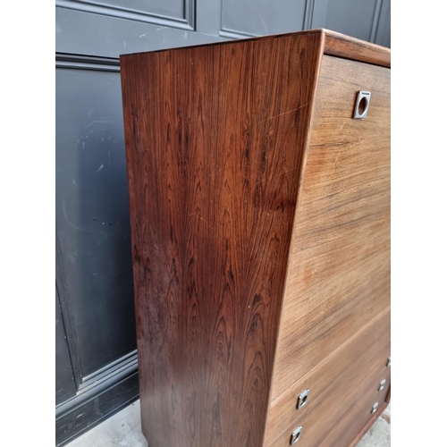 1007 - A mid-century Danish rosewood secretaire a abattant, labelled 'Sibast', 76cm wide.