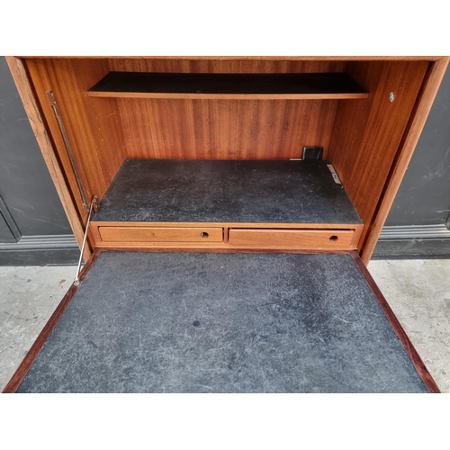 1007 - A mid-century Danish rosewood secretaire a abattant, labelled 'Sibast', 76cm wide.