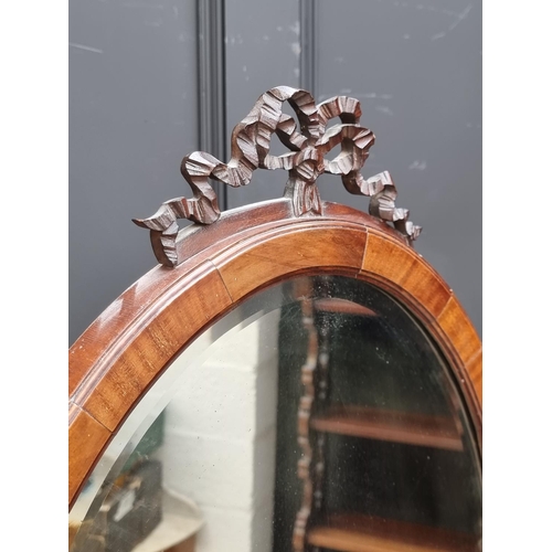 1045 - A circa 1900 mahogany cheval mirror, 180 x 64.5cm