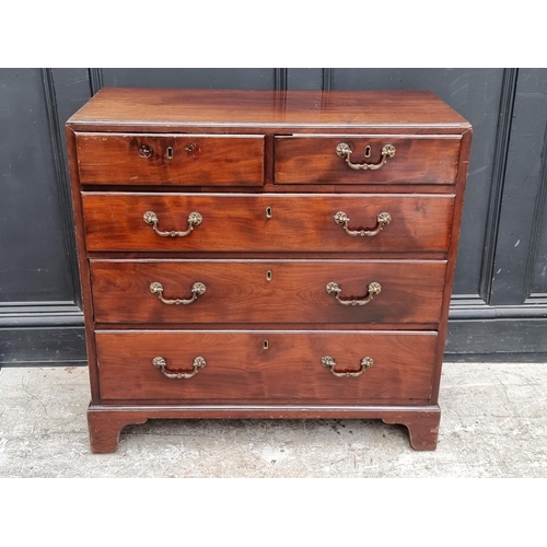 1051 - A George III mahogany caddy top chest, 82.5cm wide.