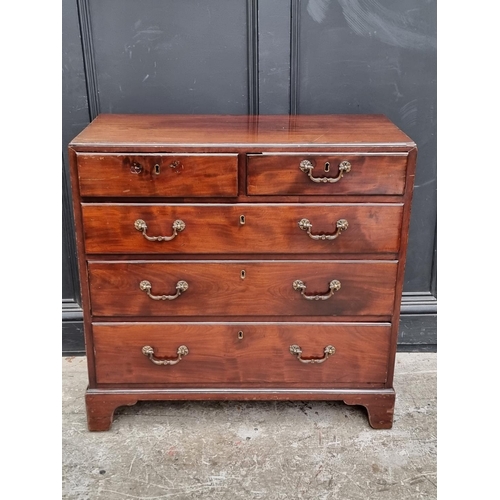 1051 - A George III mahogany caddy top chest, 82.5cm wide.