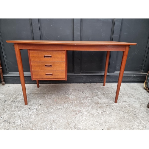 1085 - A mid-century Danish teak chest with sliding drawers, by Arne Vodder for H Sigh & Son, 120cm wid... 