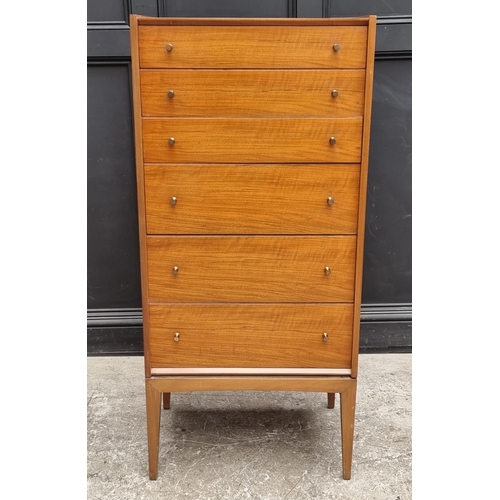 1086 - A mid-century walnut chest of drawers, by John Herbert for Younger & Co, 60.5cm wide.... 