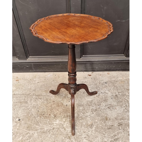 1120 - A small 19th century mahogany piecrust tilt-top tripod table, 46cm diameter.