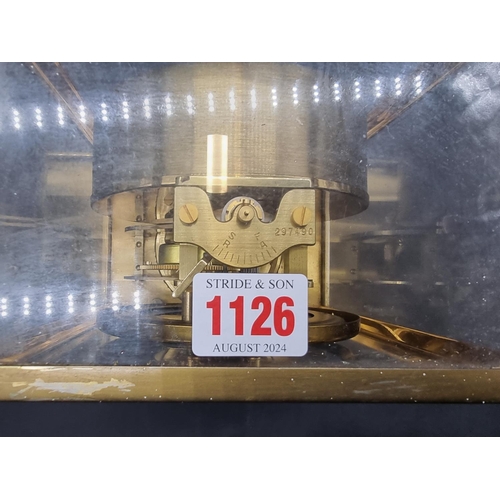 1126 - A Jaeger-LeCoultre brass Atmos clock, serial no. 297490, in original case.