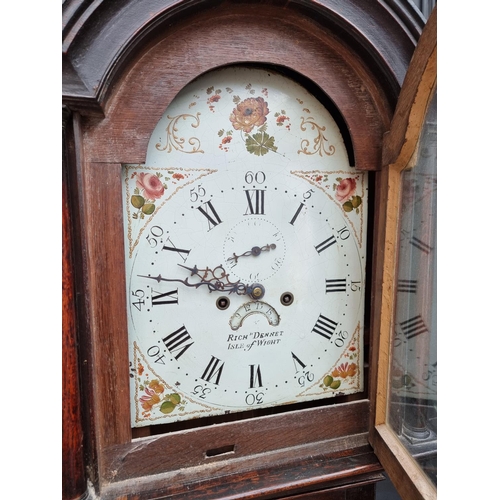 1139 - A George III mahogany eight day longcase clock, the 12in painted arched dial inscribed 'Richd Dennet... 