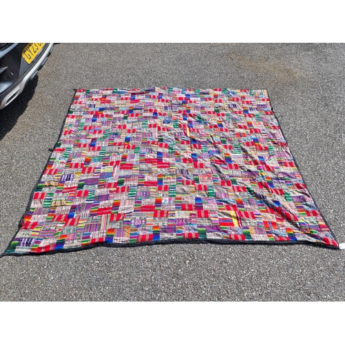 1167 - An old patchwork quilt, 220 x 197cm.