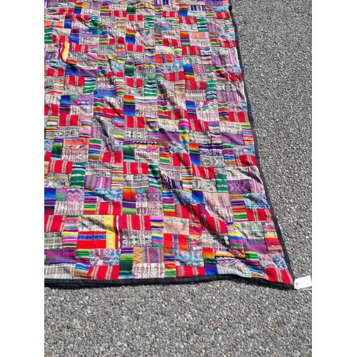 1167 - An old patchwork quilt, 220 x 197cm.