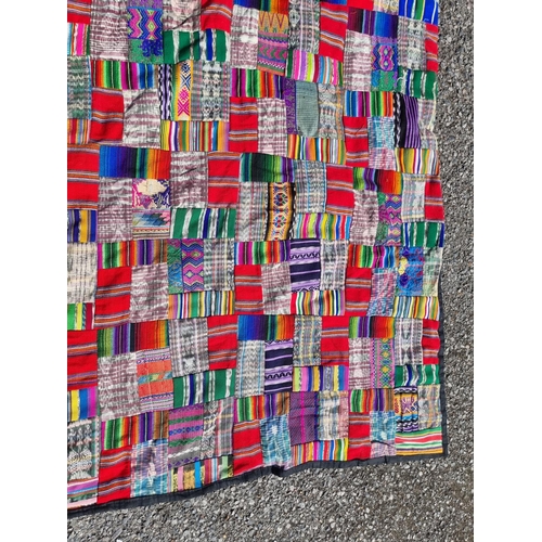 1167 - An old patchwork quilt, 220 x 197cm.