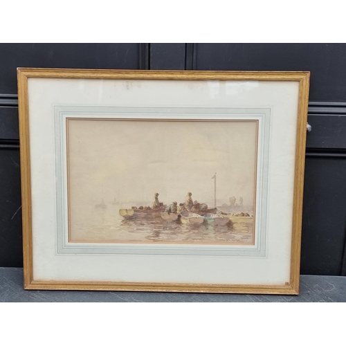 1176 - Arthur Briscoe, ‘Landing Oysters, Brightlingsea’, signed and titled, watercolour, 34 x 5... 