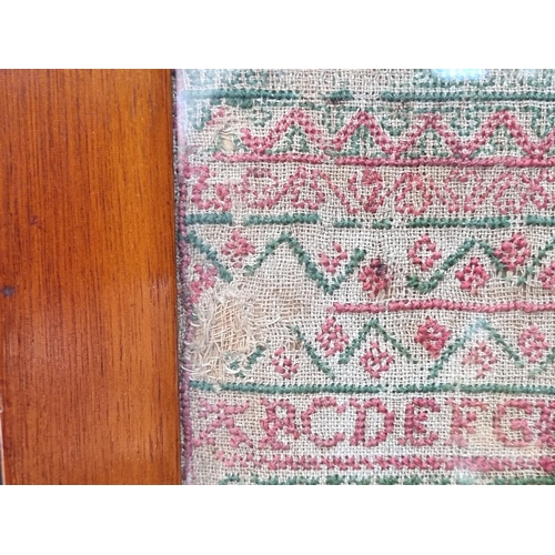 1183 - A George IV needlework sampler, inscribed 'Eliz Leeda, October 3, 1821, 31 x 31cm; together with ano... 