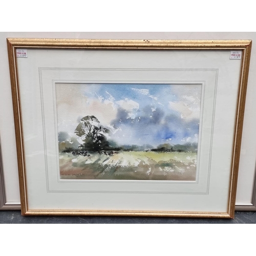 1197 - Kim Page, a port, signed, watercolour, 31 x 46cm; together with another watercolour of an English vi... 