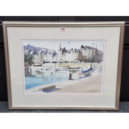 1197 - Kim Page, a port, signed, watercolour, 31 x 46cm; together with another watercolour of an English vi... 