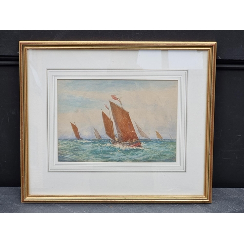 1262 - Henry Branston Freer, fishing boats, signed, watercolour, 23 x 33cm.