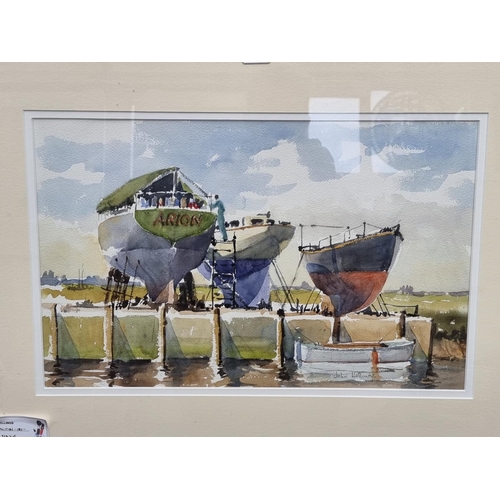 1264 - John Hellings, 'Boats at Pin Mill'; 'Walton-on-the-Naze'; 'Abandoned Boat Yard, Bosham Hoe'; 'Pin Mi... 