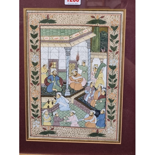 1266 - Indian School, figures in a garden, a pair, gouache, 27 x 19cm. (2)