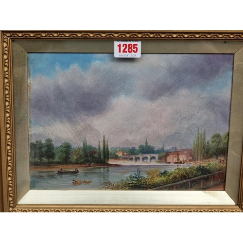 1285 - British School, late 19th/early 20th century, Richmond, oil on board, 17 x 25cm.... 