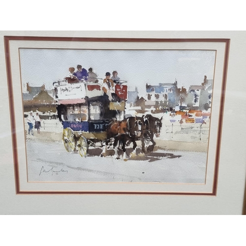 1291 - John Yardley, 'Horse Transport, Weymouth', signed, inscribed on label verso, watercolour, 24.5 x 33c... 