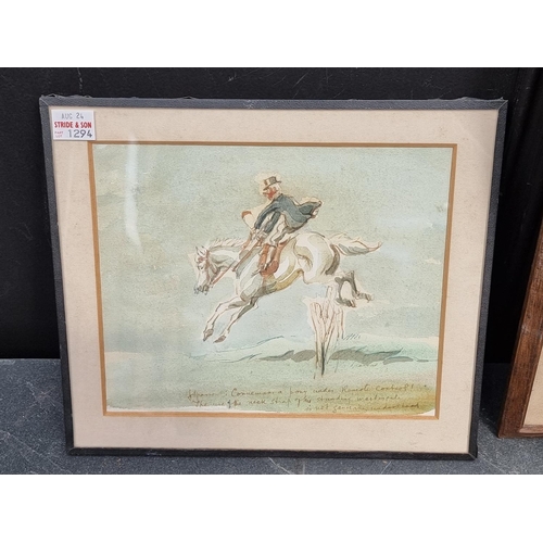 1294 - Geoffrey Sparrow, 'Connemara Pony Under Remote Control', signed and inscribed, watercolour, 16 ... 