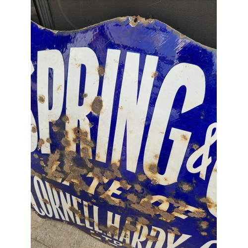 1380 - A vintage enamel 'Spring & Co' sign, 83.5 x 83.5cm.