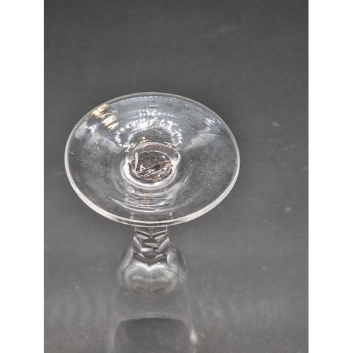 1400 - An 18th century faceted stem ale glass, 16.7cm.