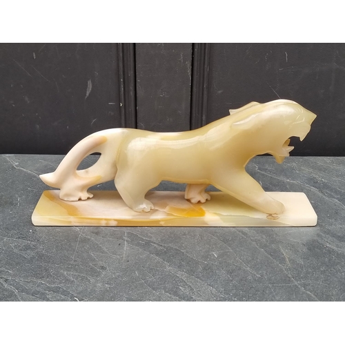 1443 - A vintage onyx tiger, 39cm long.