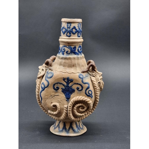 1463 - A Castle Hedingham pilgrim bottle and stopper, by Edward Bingham, signed and inscribed, 32.5cm high,... 