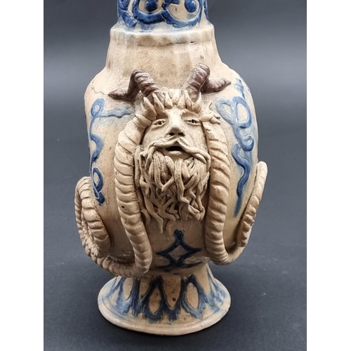 1463 - A Castle Hedingham pilgrim bottle and stopper, by Edward Bingham, signed and inscribed, 32.5cm high,... 