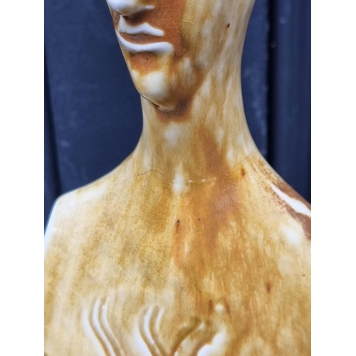 1468 - Studio Pottery: a porcelain bust, by W Gordon, 27cm high, (repaired).