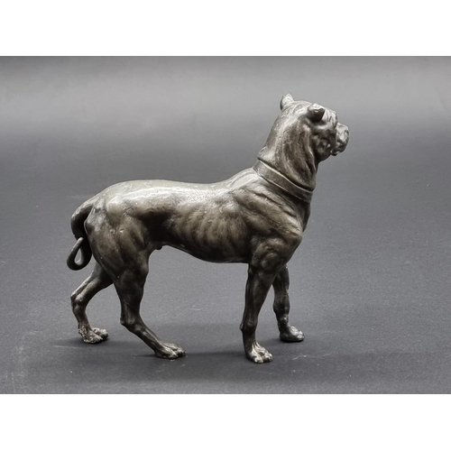 1519 - A WMF pewter Mastiff, 14cm high.