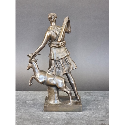 1521 - After the Antique, a 19th century French bronze of 'Diane de Versailles', 27.5cm high.... 