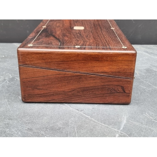 1110 - Two Victorian rosewood writing slopes, largest 50.5cm wide.