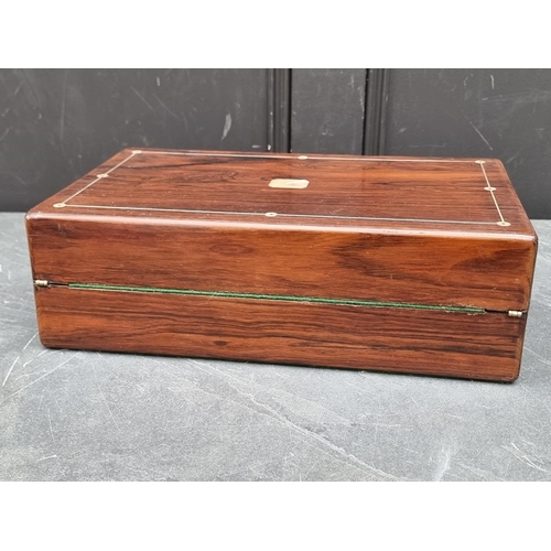 1110 - Two Victorian rosewood writing slopes, largest 50.5cm wide.