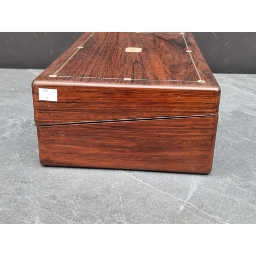 1110 - Two Victorian rosewood writing slopes, largest 50.5cm wide.