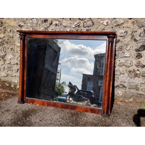 1115A - A Victorian mahogany overmantel style mirror, 94 x 122cm.