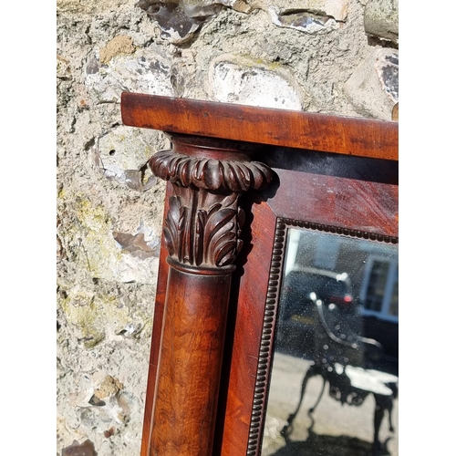 1115A - A Victorian mahogany overmantel style mirror, 94 x 122cm.