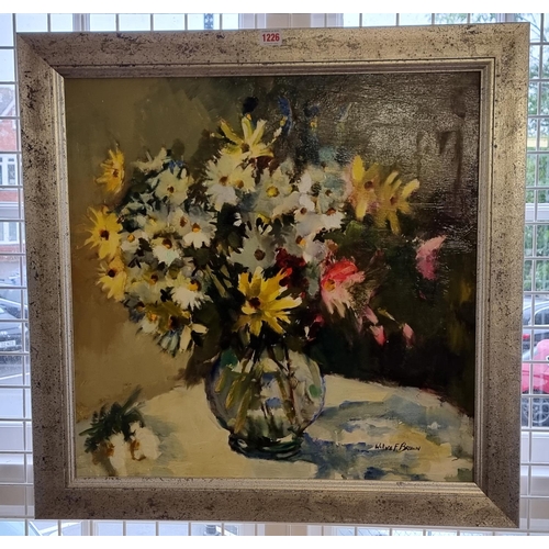 1226 - Wallace F Brown, 'Sunburst', signed, inscribed verso, oil on board, 59 x 59cm.