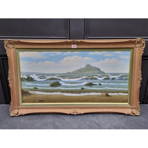 1227 - Alan Dinsdale, St Michael's Mount, Cornwall, signed, oil on canvas, 37 x 75cm.