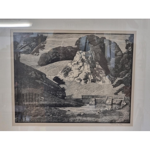 1229 - Sydney Lee, 'The Limestone Rock', signed in pencil, inscribed verso, woodcut, I.33.5 x 43cm.... 