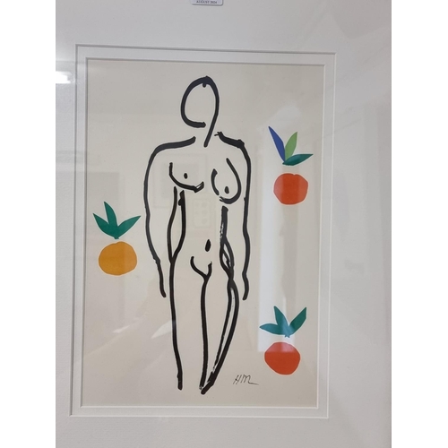 1255 - After Henri Matisse, Nu aux oranges, lithograph, 33.5 x 23.5cm; together with after Joan Miro, 'A To... 