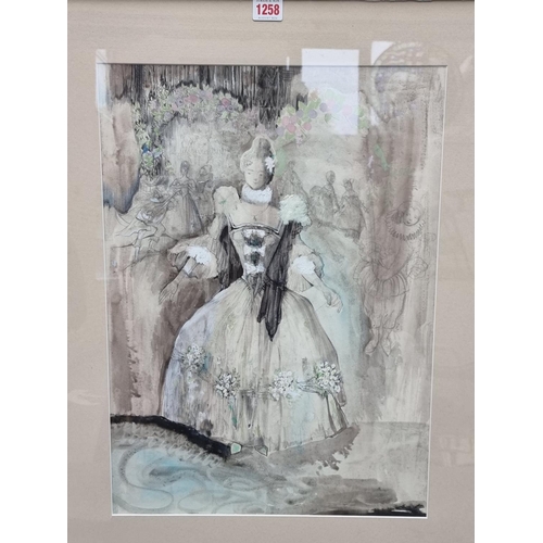 1258 - E Joyce-Stone, 'Cinderella', inscribed verso, watercolour and bodycolour, 51 x37cm.... 