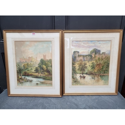 1259 - E St John, 'Linlithgow Palace'; 'Bothwell Castle', a pair, each signed, watercolour, 42.5 x 33.5cm. ... 