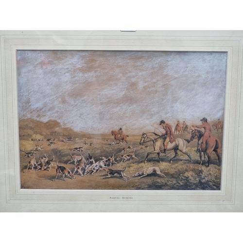 1260 - Samuel Howitt, a pair of fox hunting scenes, each signed, watercolour and gouache, 29 x 42.5cm.... 