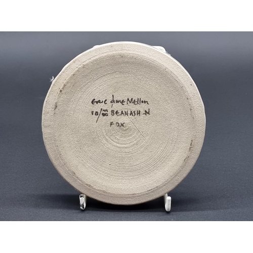 1570 - Eric James Mellon, a fox dish, inscribed and dated 10/83, 14.5cm diameter.