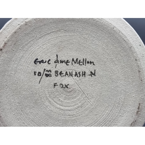 1570 - Eric James Mellon, a fox dish, inscribed and dated 10/83, 14.5cm diameter.