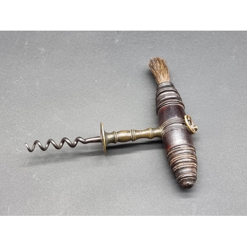 1585 - A Victorian Henshall type turned wood corkscrew, (lost tip of worm).