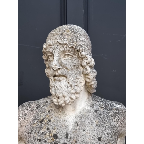 1617 - After the Antique, an old weathered composition stone figure of 'The Riace Warrior', 135cm high, on ... 