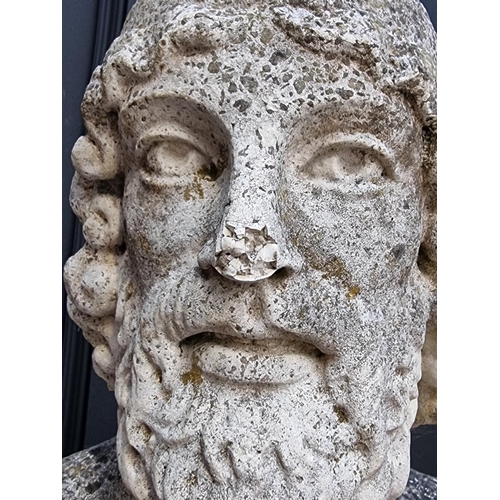 1617 - After the Antique, an old weathered composition stone figure of 'The Riace Warrior', 135cm high, on ... 